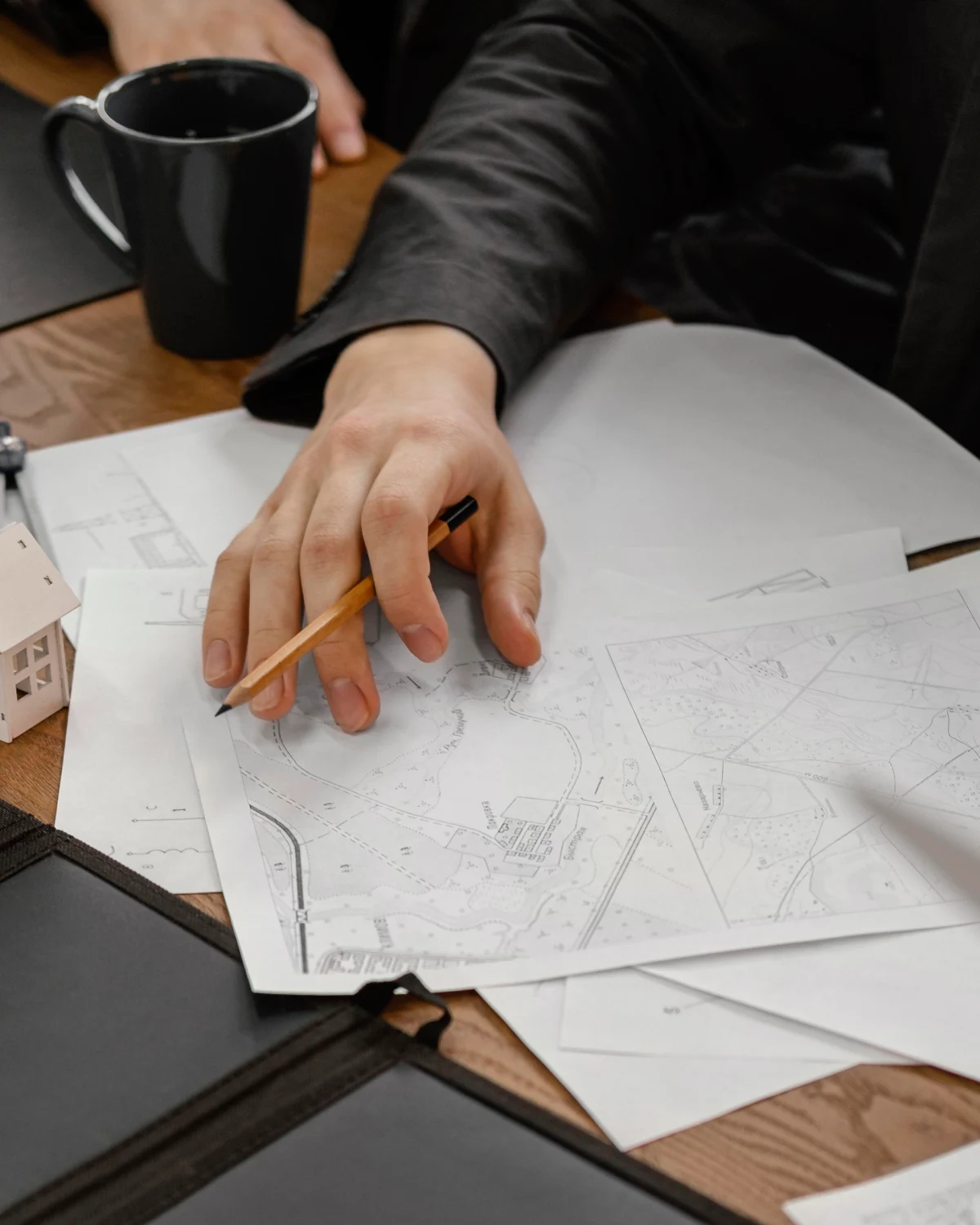 Blueprint-style intellectual property and product design illustration